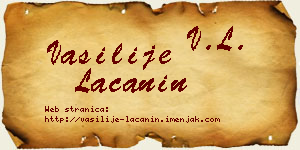 Vasilije Lačanin vizit kartica